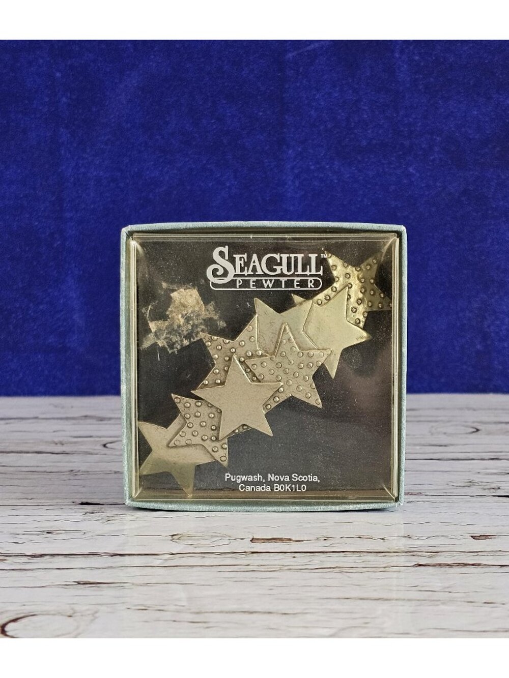 Vintage Seagull Pewter Hair Clip Stars Design, 1988